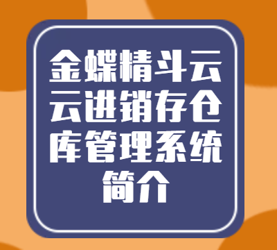 金蝶精斗云云进销存仓库管理系统简介