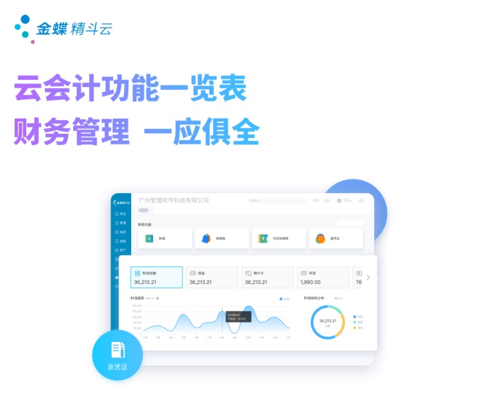 金蝶云会计财务数据展示页面