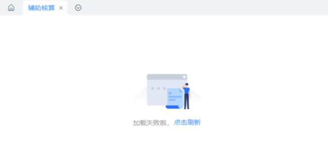 辅助核算加载失败.png